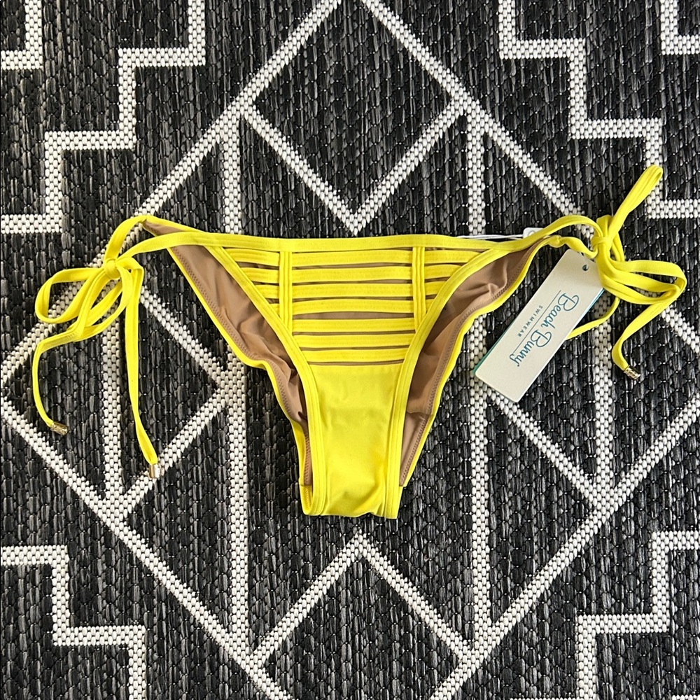 Beach Bunny Strappy Yellow Bikini Bottom